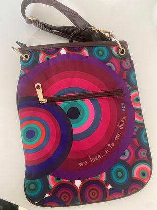 Bolso bandolera estampado cebra y círculos