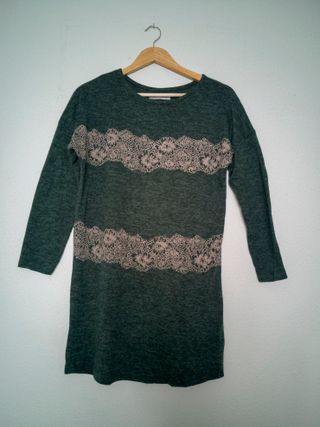 Vestido Sfera verde con encaje Talla M