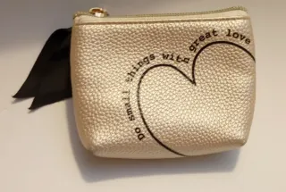 Portamonete donna cuore nero e oro