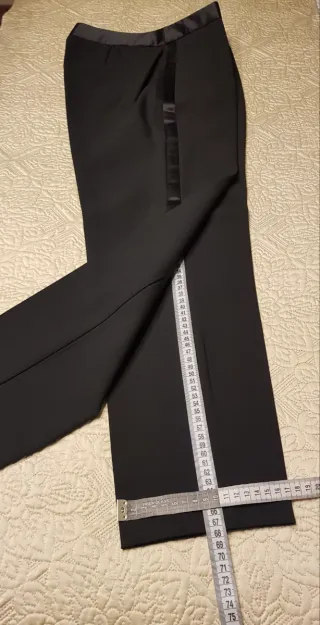 Pantalón de esmoquin negro con raya lateral