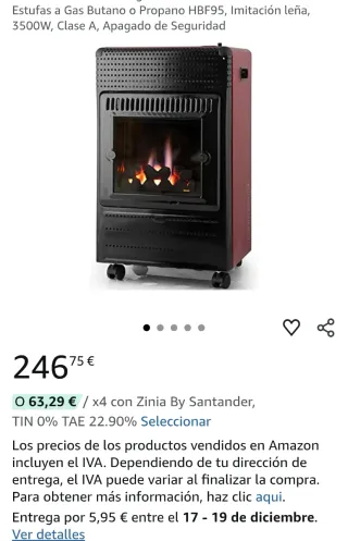 Estufa Gas Orbehozo HBF95 Negra