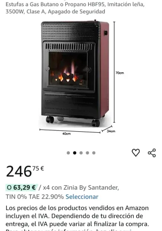 Estufa Gas Orbehozo HBF95 Negra