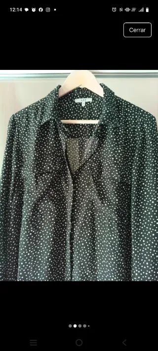 Camisa negra lunares blancos mujer