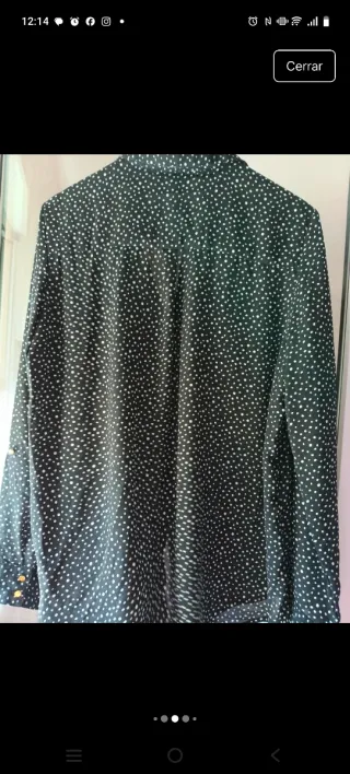 Camisa negra lunares blancos mujer