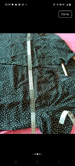 Camisa negra lunares blancos mujer