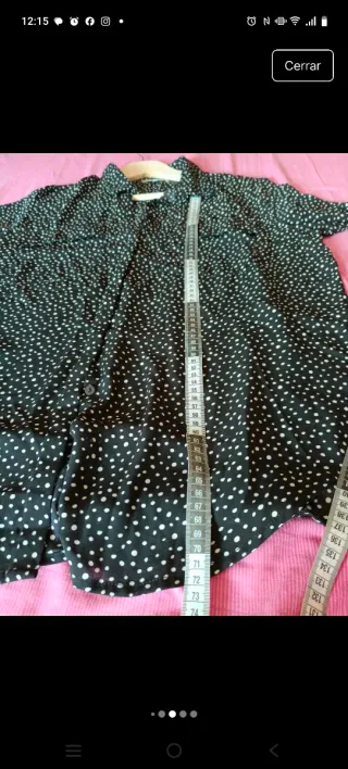 Camisa negra lunares blancos mujer