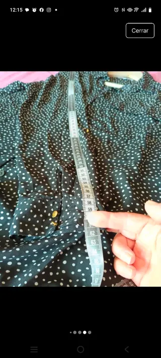 Camisa negra lunares blancos mujer