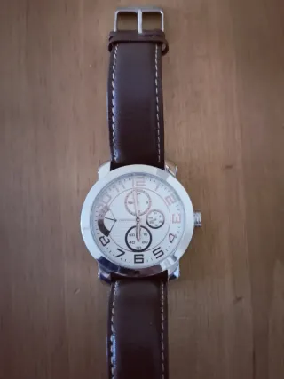 Orologio da polso Pertegaz da uomo con cinturino in pelle marrone