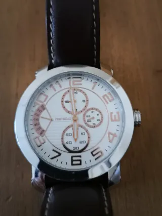 Orologio da polso Pertegaz da uomo con cinturino in pelle marrone