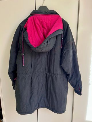 Abrigo Parka Vintage M/L  Negro/Rojo acolchado