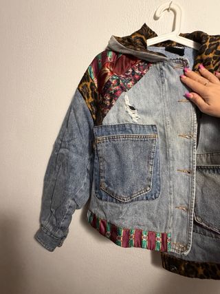 Chaqueta vaquera invierno patchwork Desigual