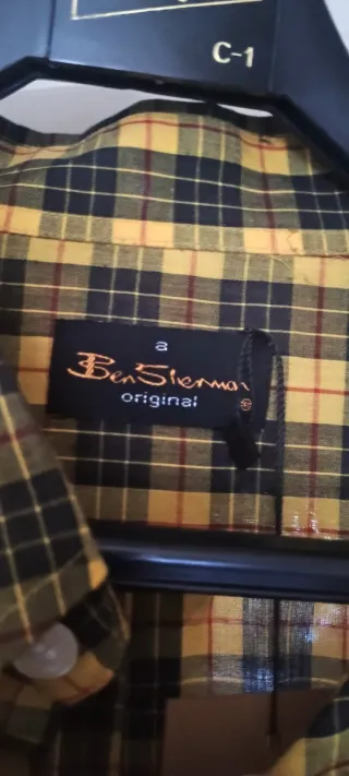 Camisa Ben Sherman cuadros amarillo y negro
