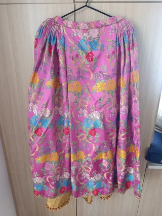 Falda Fallera Niña Rosa y Dorada