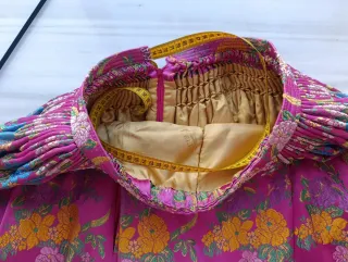 Falda Fallera Niña Rosa y Dorada