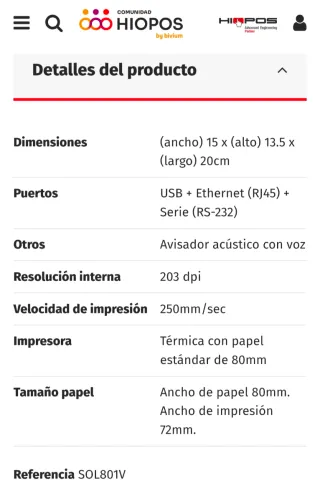 Ordenador Hopos + Impresora Tickets