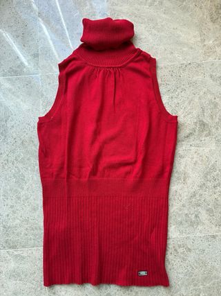 Jersey sin mangas cuello alto mujer