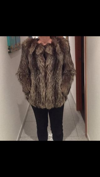 Chaqueta de zorro gris