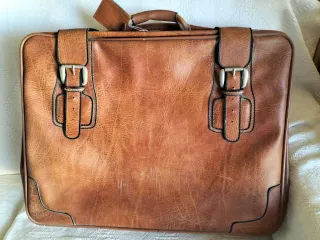 Juego Maletas Cuero Vintage Marrón