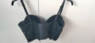 Corset Batida Guipur Negro Talla de pecho 85-90