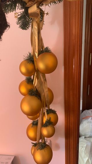 Adorno Navidad Racimo Dorado