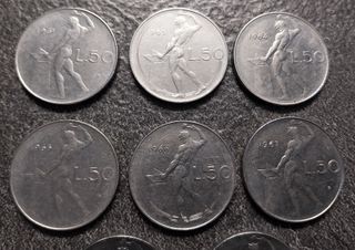 50 Lire Vulcano anni: 61-63-64-65-66-67-68-69 Ita
