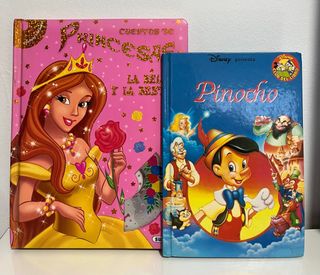 Lote libros Disney: Princesas con Cd y Pinocho.
