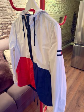 Cortavientos Tommy Hilfiger Blanco/Rojo/Azul