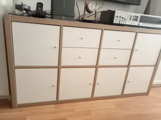 Aparador modular madera y blanco