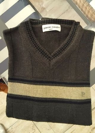 Jersey Pierre Cardin verde cuello pico Talla M/L