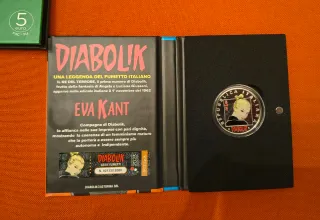 5 Euro commemorative di Diabolik e Eva Kant F.d.c.