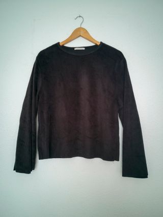 Sudadera Zara borreguito negra Talla M