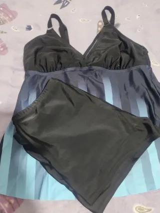 Bañador Tankini 2 Piezas Mujer azul y negro