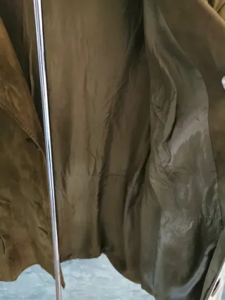 Giacca verde oliva in camoscio