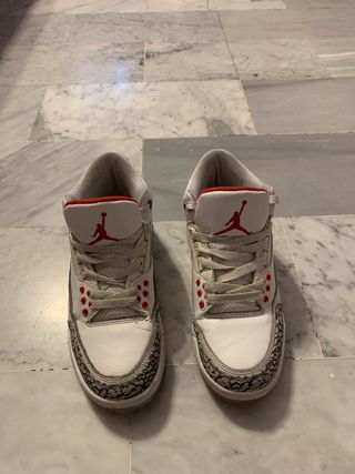 Jordan 3 Scarpe da Ginnastica Bianche Rosse