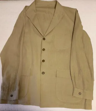 Chaqueta de lino beige