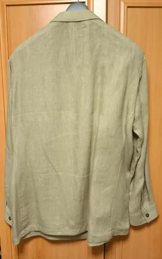 Chaqueta de lino beige