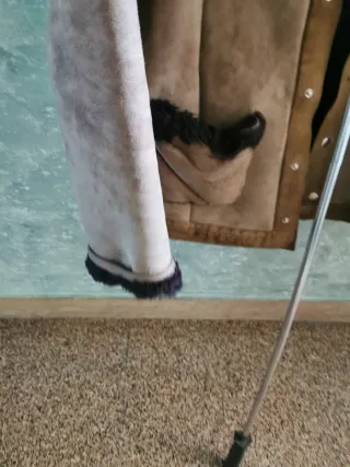 Giacca in montone marrone e nera