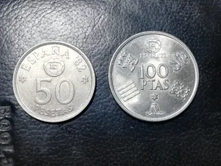 Monedas España Mundial 82 (50 y 100 PTAS)