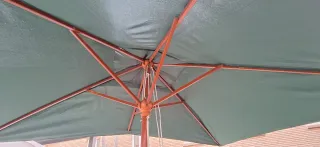 Parasol de jardín madera y tela