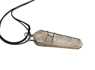 Colgante Selenita Biterminada Plata