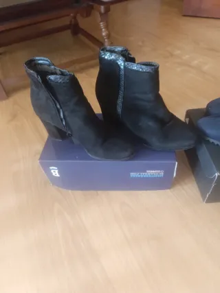 Botines negros tacón Con cremallera talla 36