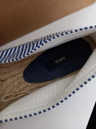 Alpargatas Rayas Azul y Blanco T.40