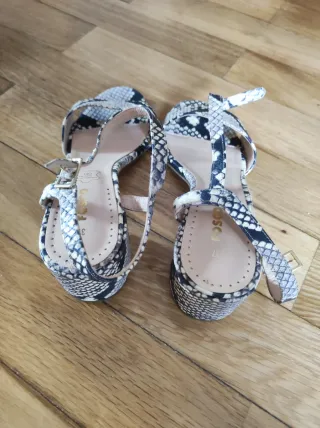 Sandali Fosco con stampa animalier in pelle