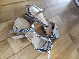 Sandali Fosco con stampa animalier in pelle