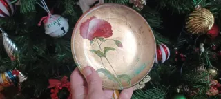 Piattino decorato papavero vintage