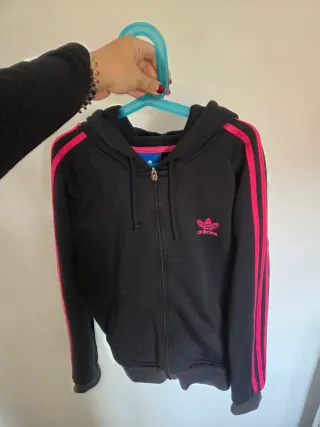 Sudadera Adidas Mujer Talla S Negra y Rosa