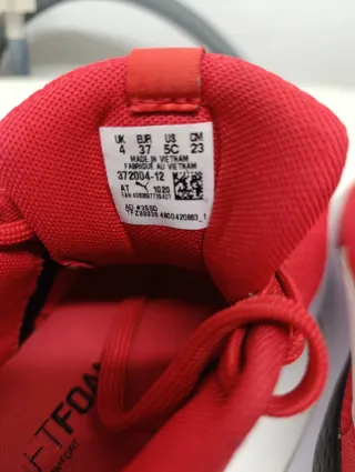 Zapatillas Puma Soft Foam Rojas y Blancas