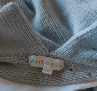 Poncho Énfasis Gris y Azul