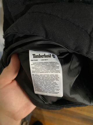 Cazadora Timberland Negra Acolchada