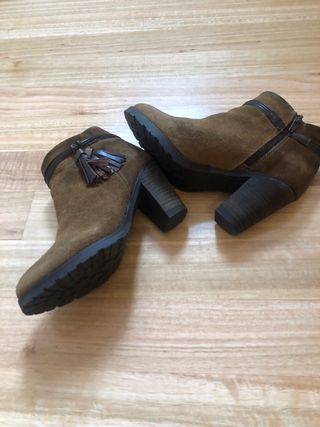 Botines serraje marrón mujer talla 36